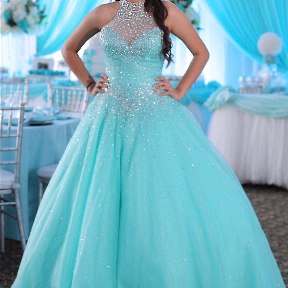 Quinceaera Dress Tiffany Blue Gem